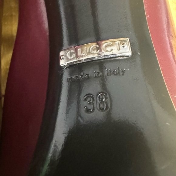 New Patent Leather shoes Gucci Pumps size 38 or 8 color burgundy - Picture 9 of 16